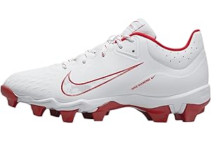 Nike Hyperdiamond 4 Keystone Women's Softball Cleats (FZ0920-104, White/Pure Platinum/University Red)