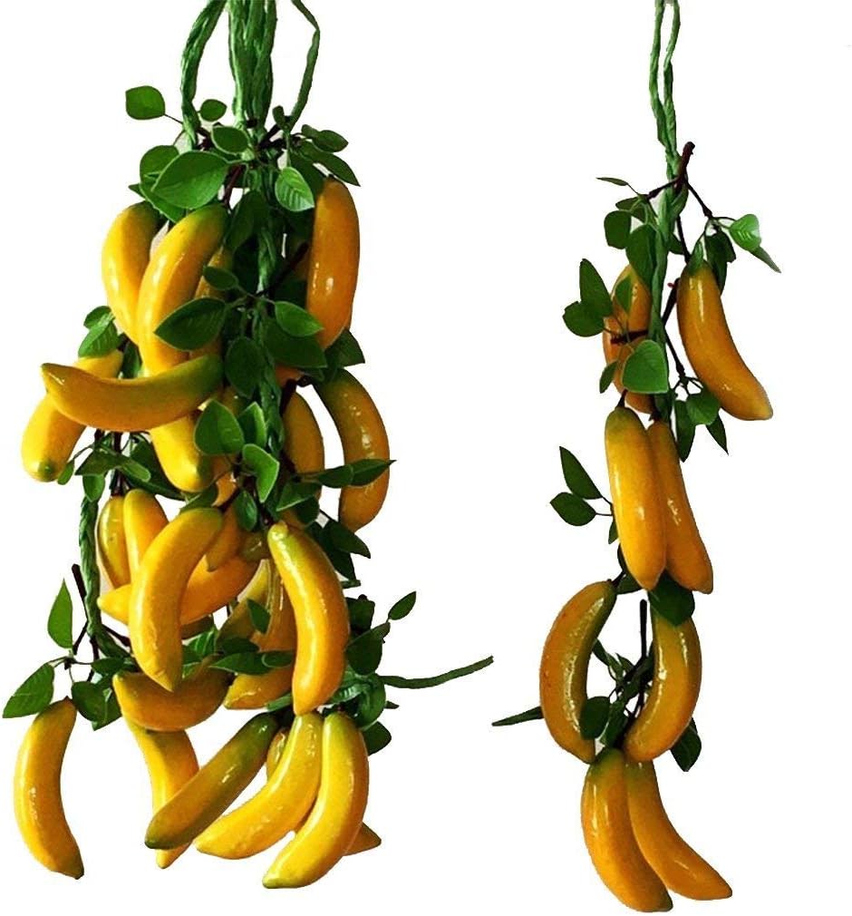 Julymall Artificial Fruits Vegetable String For Restaurant Hotel Home Garden Decoration Display 19.69''(Orange 1 String: 8 bulbs),Banana String: 8 Bulbs