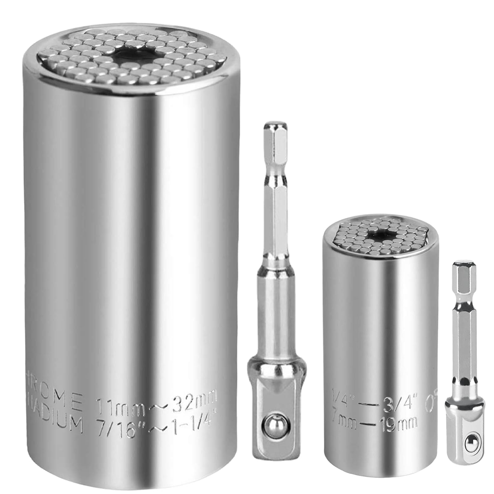 Lpluziyyds Universal Socket Set, Multi-Function Universal Socket Tool with Drill Adapter Unscrew Any Bolt Gifts for Dad, Husband, Boyfriend, Fathers' Day Present