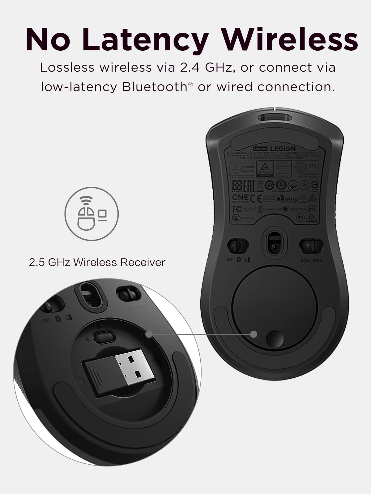 Lenovo [Maus] Legion M600 Gaming-Funkmaus, schwarz 5