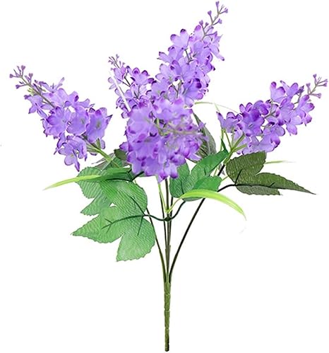Amazon A Ysj 偽花 5プロング人工花紫の偽ラベンダーブライダルブーケグリーンシルクの葉ファミリーパーティーウェディングデコレーションフェイク花 造花シ Color No 4 造花 オンライン通販