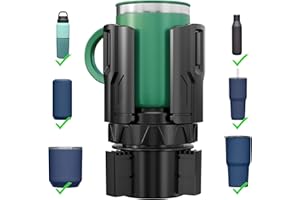 FLLIK Self-Size Car Cup Holder Expander, Adjustable Cup Holder Expander for Car，for Large Yeti, Stanley, Nalgene, Owala Tumbler & Mugs. Car Holder Insert Accessories (1PACK)