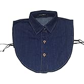 Unisex Stylish Solid Color Detachable Half Shirt Blouse Fake Collar Denim Cotton Faux Collar Dickey Collar