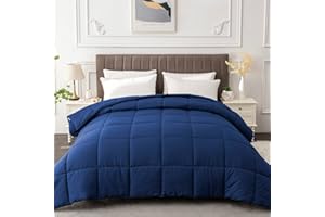 MATBEBY Twin Comforter Duvet Insert - All Season Navy Blue Comforters Twin Size - Quilted Down Alternative Bedding Comforter with Corner Tabs - Winter Summer Fluffy Soft - Machine Washable