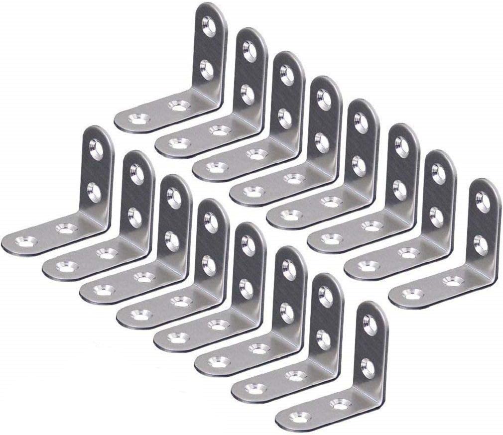Corner Brace 16 Pieces Stainless Steel L Bracket 40mm x 40mm Joint Right Angle Bracket Fastener