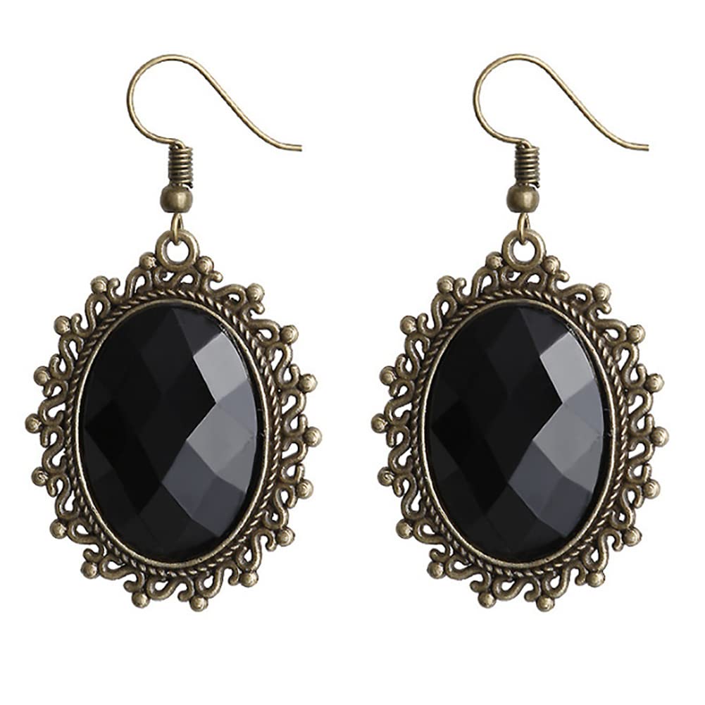 Carufin Black Sexy Lace Choker Necklaces Gothic Tassel Collar Choker Halloween Party Accessories for Women Girls (Earrings 1)