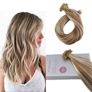 Amazon Com Moresoo 16 Inch Remy Human Hair U Nail Tip Hair