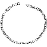 LeCalla Solid 925 Sterling Silver Chain Bracelets for Men Women | Rhodium-Plated Italian 4MM Mariner Link Chain Bracelet Jewelry for Birthday, Anniversary, Holidays (7.5, 8, 8.5 Inches), Made in Italy