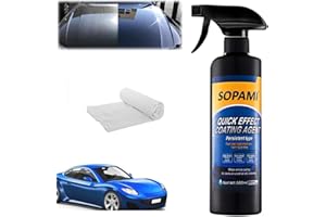 Sopami Car Coating Spray,Quick Effect Coating Agent,Quickly Coat Car Wax,Car Scratch Wax Polish Spray Waterless Wash,Oil Film Emulsion Glass Cleaner with towel (1 pcs)