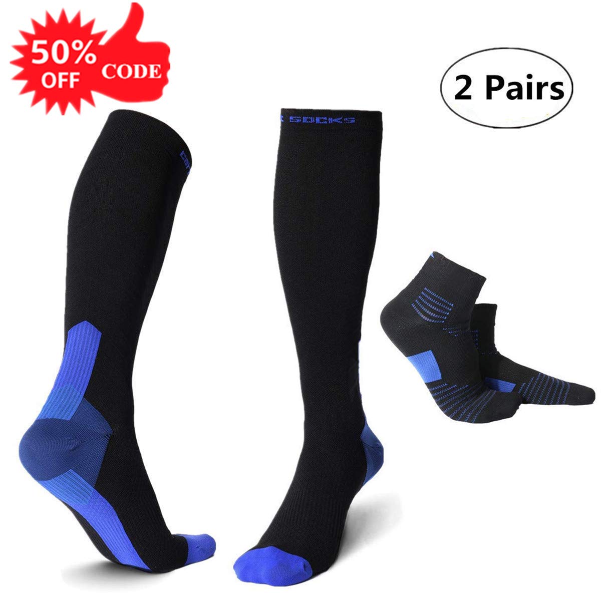 2 pares calcetines de compresión 