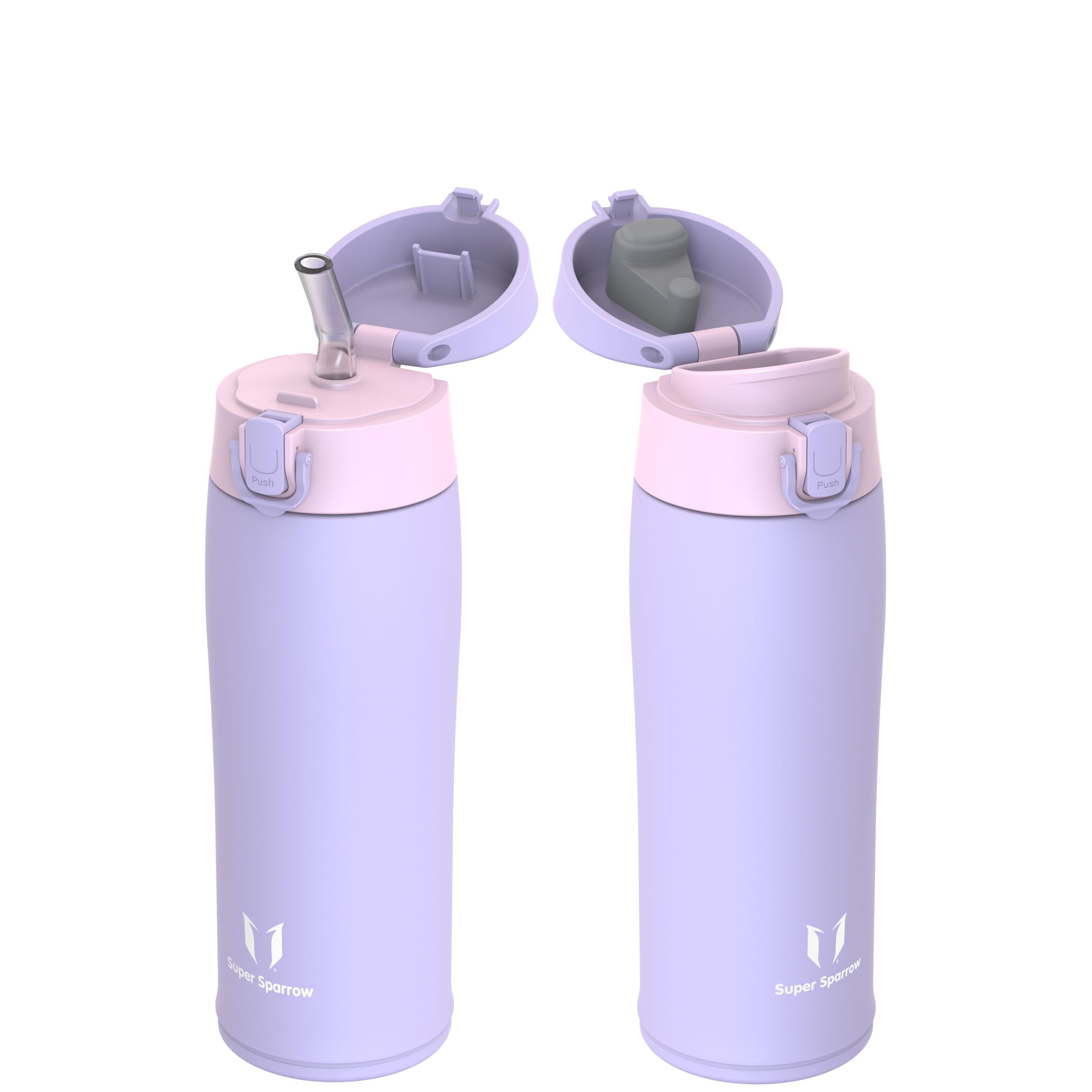 Super Sparrow Water Bottle Stainless Steel 18/8 - Travel Mug - 500ml - Insulated Metal Water Bottle - BPA Free - Leakproof Drinks Bottle