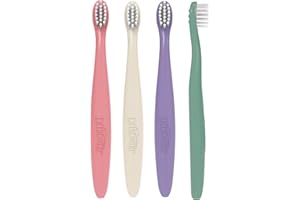 Dr. Brown’s Infant-to-Toddler Toothbrushes, Soft & Gentle Manual Toothbrush Set for Baby, Pink, BPA Free, 0-3 years – 4-Pack