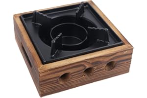 Stove Japanese Design Shabu Hot Pot Japanese Hanging Stove Restaurant Cooking Pot Base Wood & Cast Iron BBQ Accessories Cover