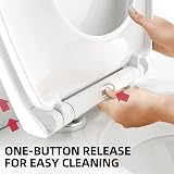 RAM White Quick Release Soft Close Toilet Seat with Hinges ABS view 3