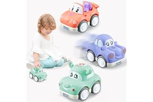 KANNOVE Birthday Toys Gifts for Toddler Baby Girls 1 2 3 4 5 Years Old, 3 Pack Mini Pull Back Vehicle Cars, (Soft Rubberized Shell) Valentines Day First Birthday Presents for Kids Age 12 Months+