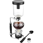 QWORK 5-Cup (600ml) Siphon Coffee Maker - Borosilicate Glass Syphon Brewer with Adjustable Buffer Clamp, High-Temperature Resilience, Tabletop Glass Siphon Pot