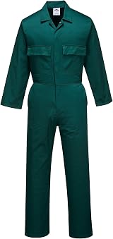 Portwest S999 Classic Polycotton Coverall Boiler Suit Green M Regular