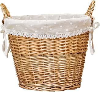 JL-GROUP Cesto De Ropa Sucia De Ratán, Cesto De Ropa con Asas Color