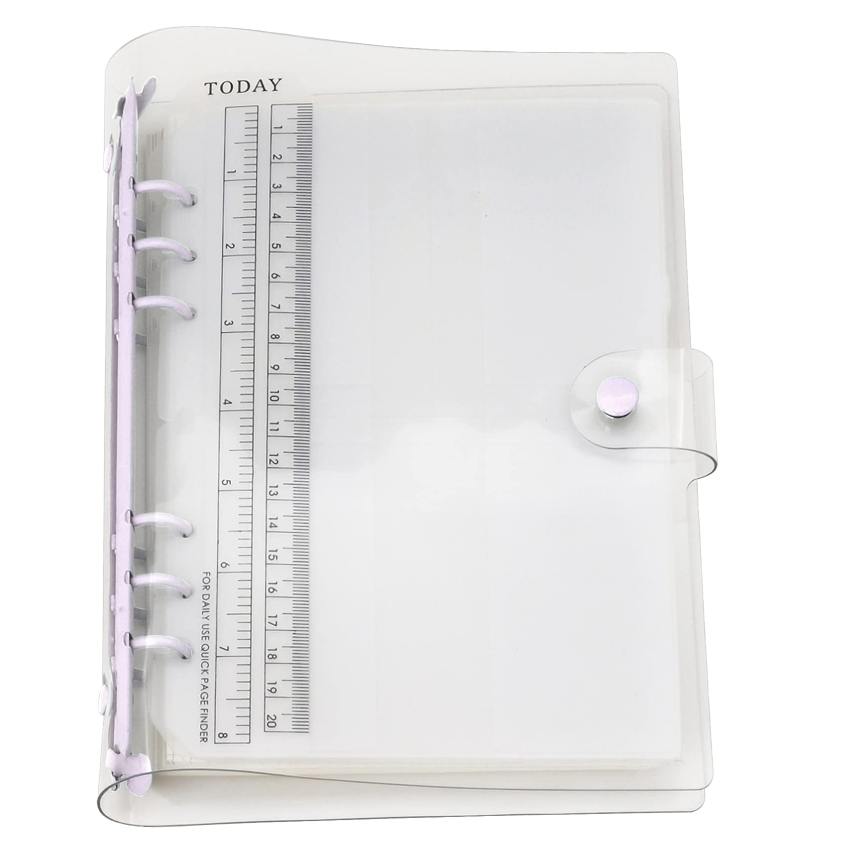A6 A5 6-Holes Colorful PVC Cover Round Ring View Binder with Snap Button Closure File Folder (Orchid Bouquet, A5 Combo)