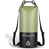 Malo’o DryPack 30L Waterproof Kayak Dry Bag, Heavy Duty Roll-Top Dry Bag with MOLLE Grid and Carry Straps for Fishing, Paddle Boarding, Boating, Camping, and Travel, Green