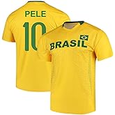 Pele Brazil National Team Replica Jersey (Youth Medium (10-12)) Yellow