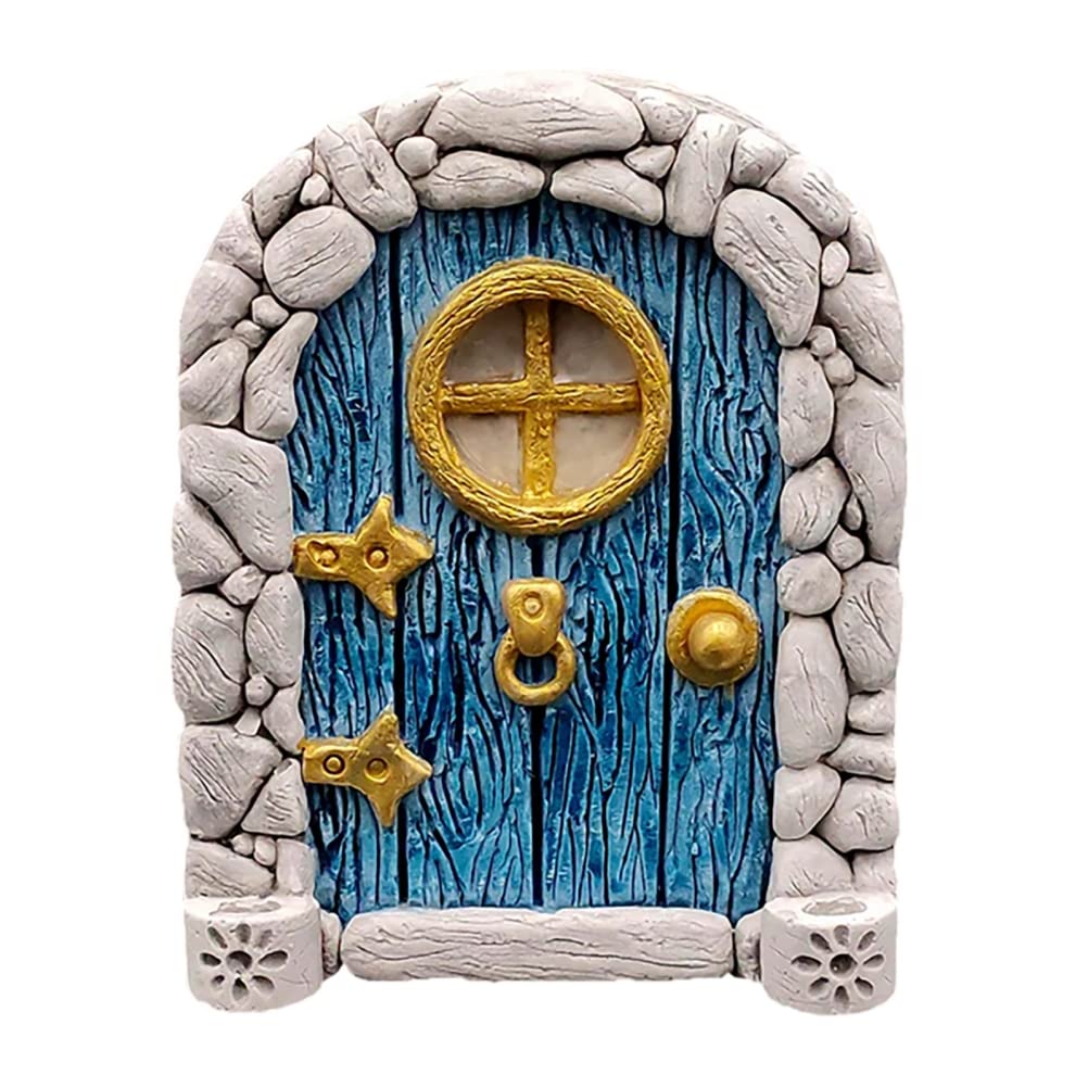 Miniature Fairy Garden Door Tree Decoration, Outdoor Garden Art Sculpture, Decorative Yard Ornament