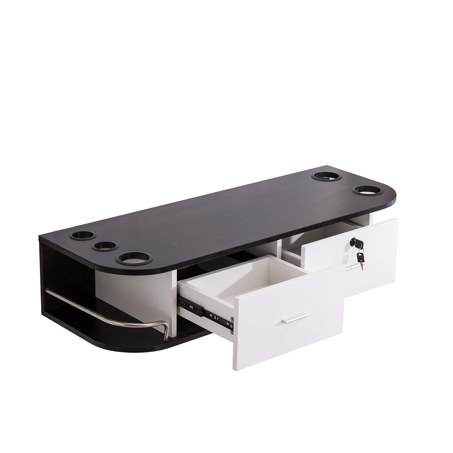 BarberPub Beauty Locking Wall Mount Styling Station Barber Beauty Spa Salon Equipment 6154-5012 (Black&White): Home & Kitchen