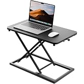 Hoodutric Standing Desk Converter Height Adjustable, Sit to Stand up Desk Riser Computer Workstation use in Laptop and Single Monitor Ergonomic Desktop Workstation for Home Office - Black