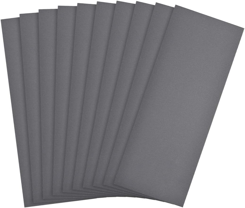 sourcing map 2000 Grits Sanding Sheets 9-inch x 3.6-inch Wet Dry Silicon Carbide Sandpaper for Wood Furniture Metal Automotive Polishing 10pcs