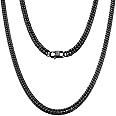 Jewelry Kingdom 1 Black Cuban Necklace for Men and Women 8MM 13MM 16MM Stainless Steel Miami Curb Link Chain Choker 18 to 30inch