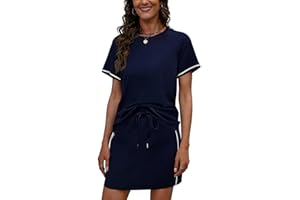Skort Sets for Women 2 Piece Summer Vacation Outfits Tennis Skirt Short Sleeve Top Casual Athletic Lounge Sets