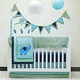 Zig Zag Elephant Mix & Match 10 Piece Crib Bedding, by Pam Grace Creations