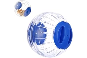 CHUQIANTONG Hamster Exercise Ball Silent Hamster Wheel Small Animals Transparent Ball for Dwar Rat Relieves Boredom and Increases Activity (4.8 inch, Blue)