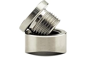 HYAT O2 Oxygen Sensor Bung, Universal 304 Stainless Steel Oxygen Sensor Mounting Bungs and Plugs, M18x1.5 Thread Oxygen Sensor Fittings Weld-in Bung, Suitable for 1.5-2 inch Pipe- 1 Bungs/1 Plugs