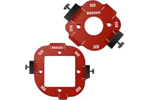2PCS Radius Jig Router Template,Round Corner Radius Template, Aluminum Alloy 4 in 1 Arc Angle Positioning Template,Corner Rad
