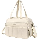 MOSISO Gym Bag for Women, Travel Duffle Weekender Overnight Workout Carry on Small Tote Sport Gym Duffle Bag with Shoe Compartment&Wet Pocket&Quilted Pocket for Fitness, Yoga, Weekend, Beige