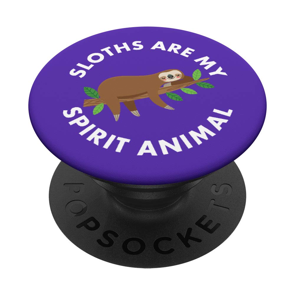 Sloths are My Spirit Animal - Purple PopSockets Grip and Stand for Phones and Tablets