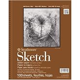 Strathmore 400 Series Sketch Pad, 9x12 inch, 100 Sheets - Artist Sketchbook for Drawing, Illustration, Art Class Students