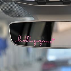 2 x Hello Gorgeous Rearview Mirror Vinyl Decal