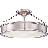 Minka Lavery 4177-84 Harbour Point Semi-Flush, 3-Light, 300 Total Watts, 19-in H x 9.75-in W, Brushed Nickel