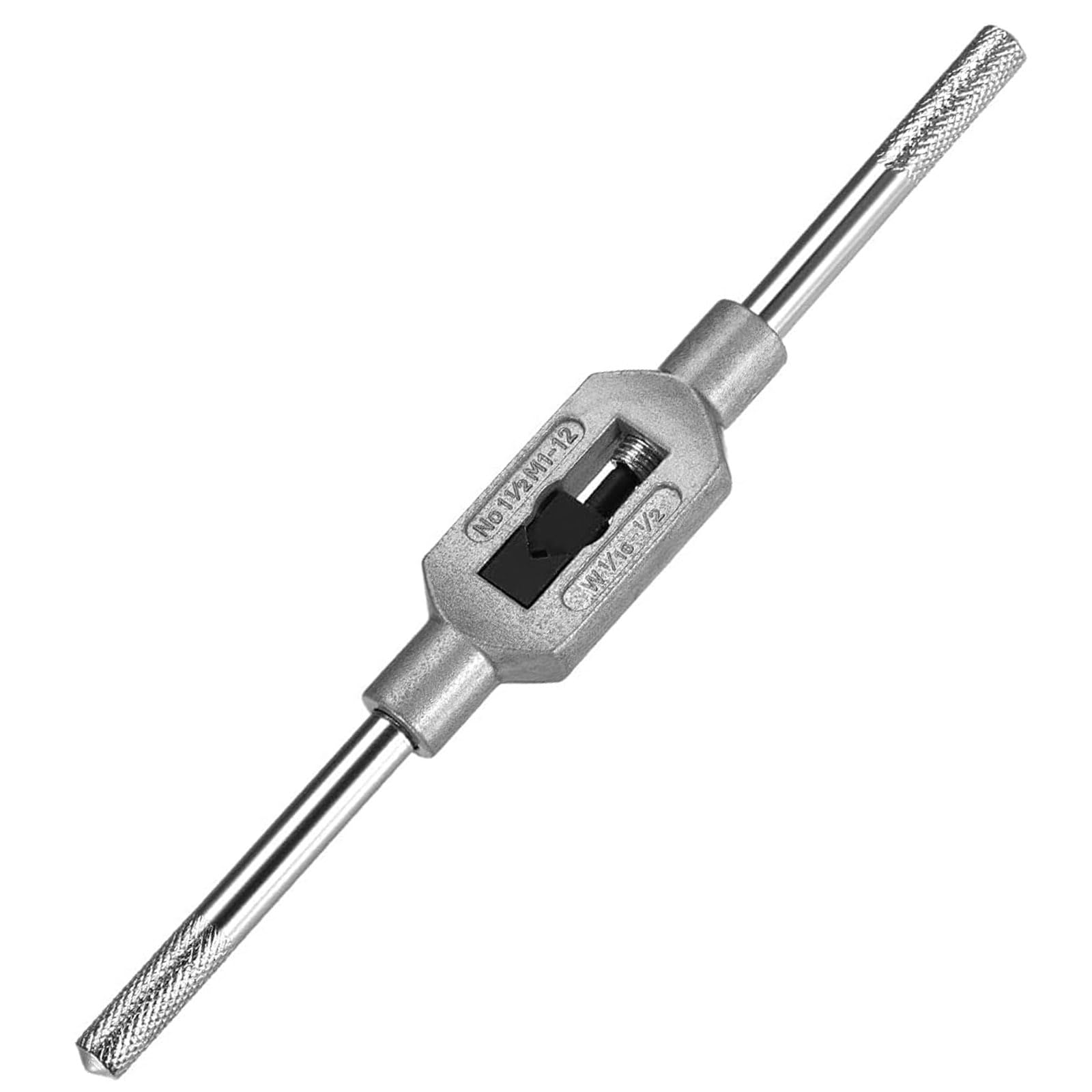 TA-VIGOR Adjustable Tap Wrench Handle, for Metric M1-M12 W1/16-1/2 Taps, Tap Reamer Tapping Hand Tool for Machinist Repair, Medium Carbon Steel Handle with Nickel Plated