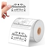 Phomemo 4"x3" Thermal Labels Roll for Small Business Supplies - Commercial Grade Logo Stickers for Business Customized - Waterproof Shipping Labels for Thermal Label Printer - 500 PCS Shipping Seals