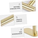 YUET Brushed Brass Towel Rail 40 cm Self-Adhesive No Drill 304 Stainless view 7