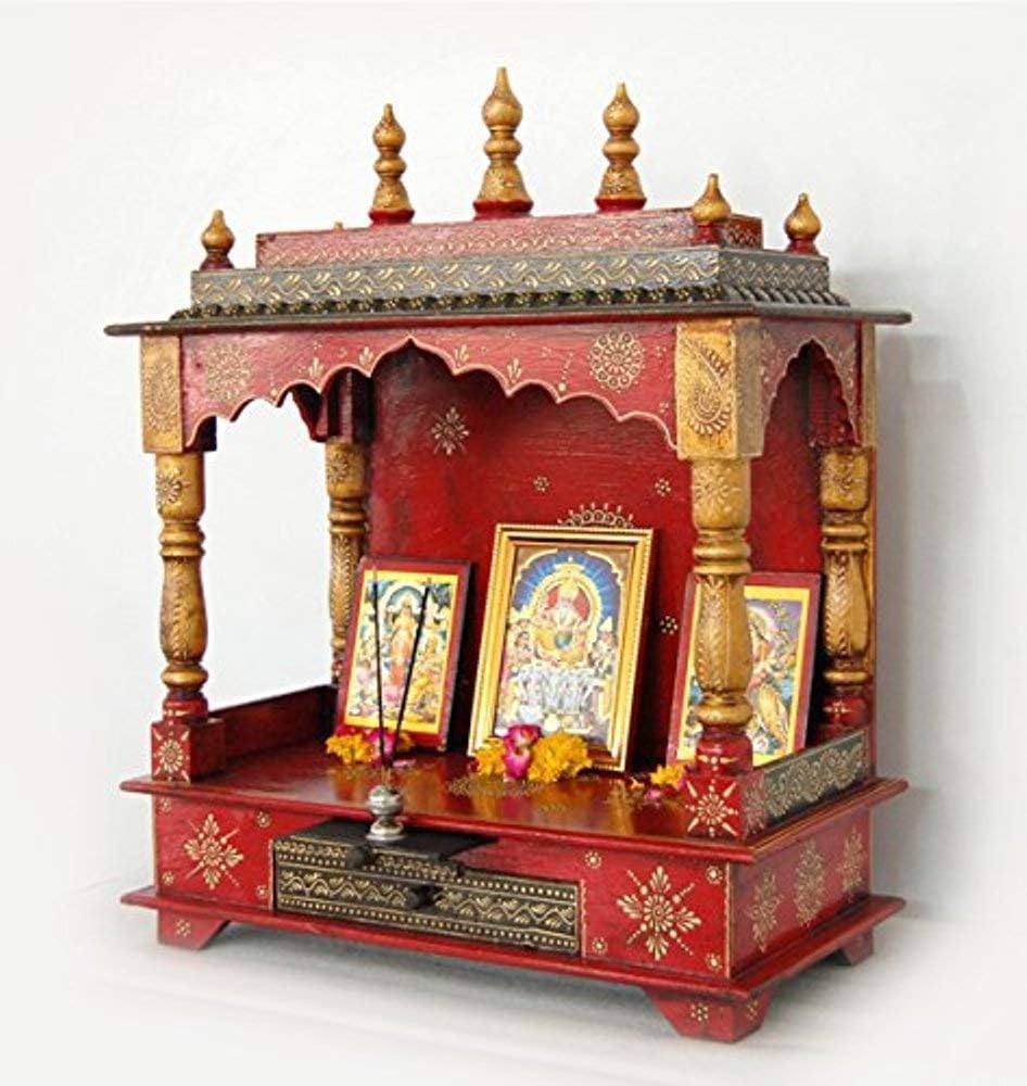 Handpainted wooden Home temple, Rajasthani Art