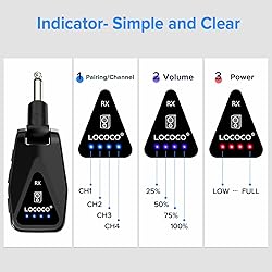 Wireless Guitar System: 164 Feet Range Wireless