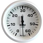 Faria Dress White 4 Tachometer - 6,000 RPM (Gas - Inboard &amp; I/O)