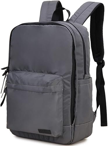 Amazon Vonxuryリュックレディース メンズ ビジネス Pcバックパック B4サイズ 軽量 通学 通勤 カジュア ナイロン スクエア 大容量 撥水加工 多機能 グレー Vx Vonxury メンズ