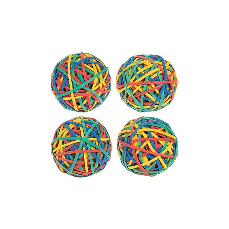 Juvale Set of 4 Colorful Rubber Band Balls Elastic Rubber Bands Pack