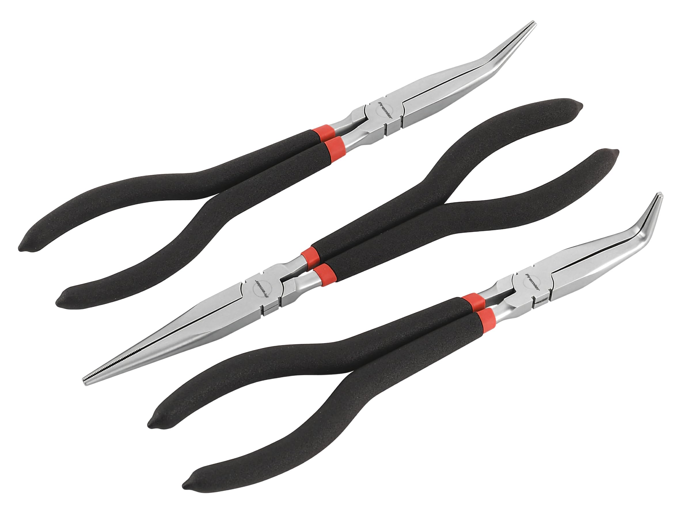 Sealey Ak930 Needle Nose Pliers Set 3Pc 280Mm Ni-Fe Finish