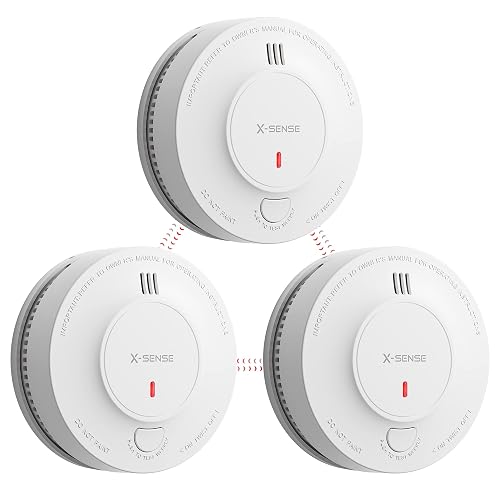 X-Sense 10-Year Battery Wireless Interconnected Smoke Detector Fire ...